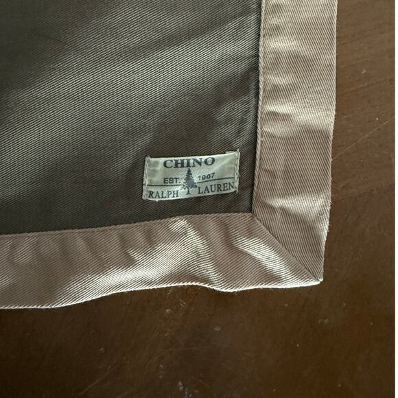 Ralph Lauren Chino Cotton Dinner Napkins Set of 7 Army Green Tan Vintage READ - Picture 2 of 8